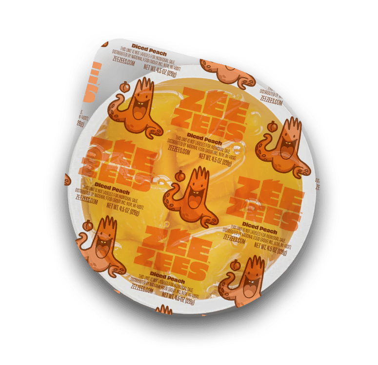 Zee Zees, Fruit Cup, Diced Peaches, I/W, 4.5oz